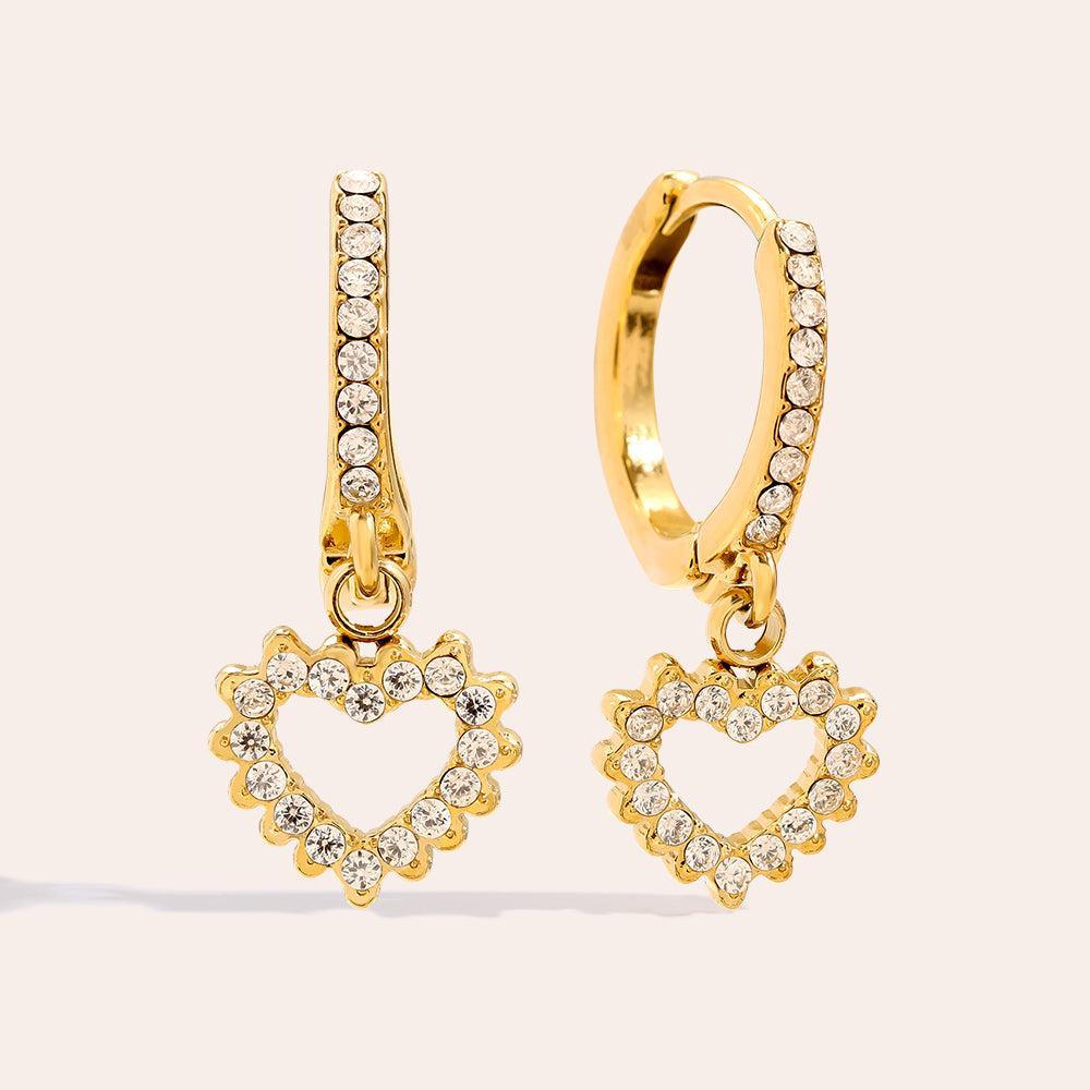 „Solalina“ Diamond Heart Ohrringe-Goldharmonie