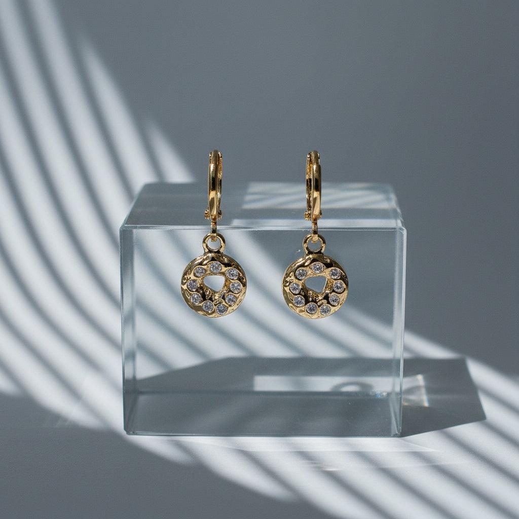 „Solanara“ Diamond Donut Vergoldete Ohrringe