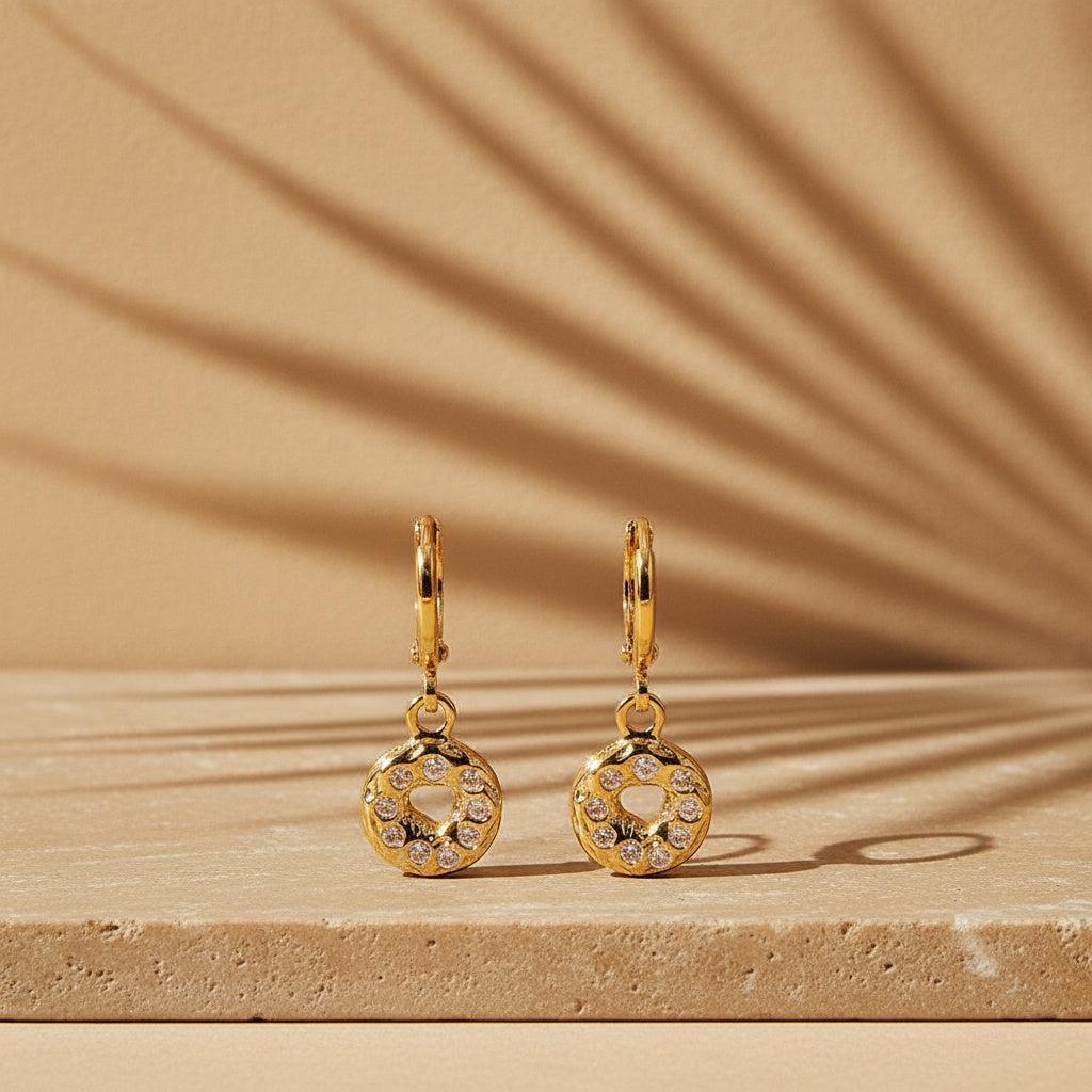 „Solanara“ Diamond Donut Vergoldete Ohrringe