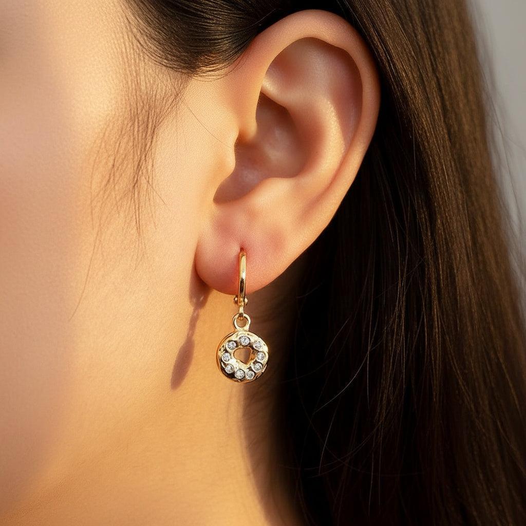 „Solanara“ Diamond Donut Vergoldete Ohrringe