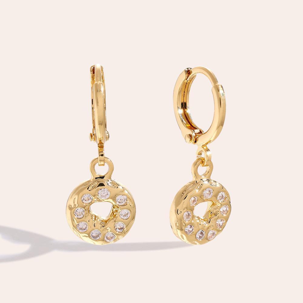 „Solanara“ Diamond Donut Vergoldete Ohrringe-Goldharmonie
