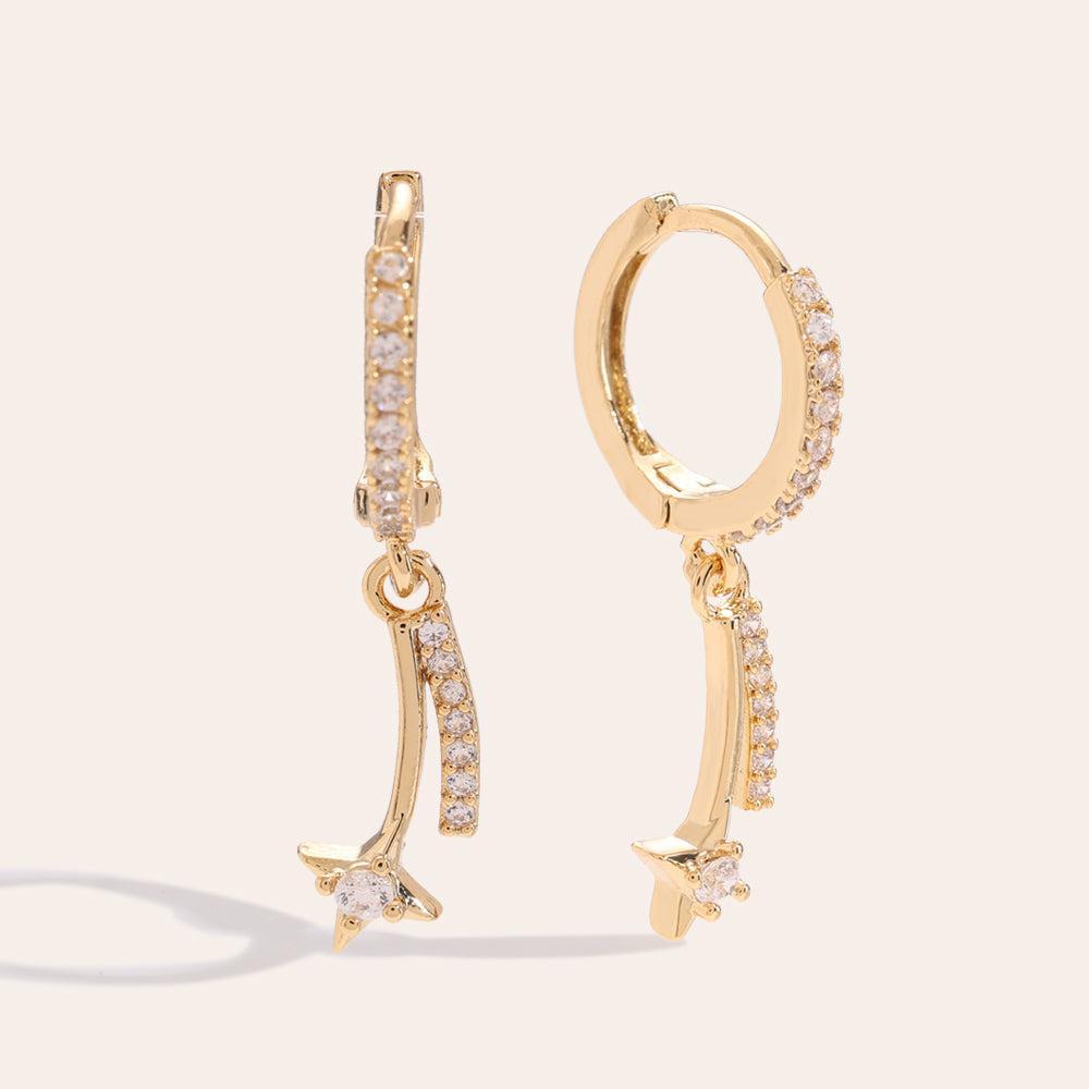 „Solanella“ Diamond Meteor Vergoldete Ohrringe-Goldharmonie