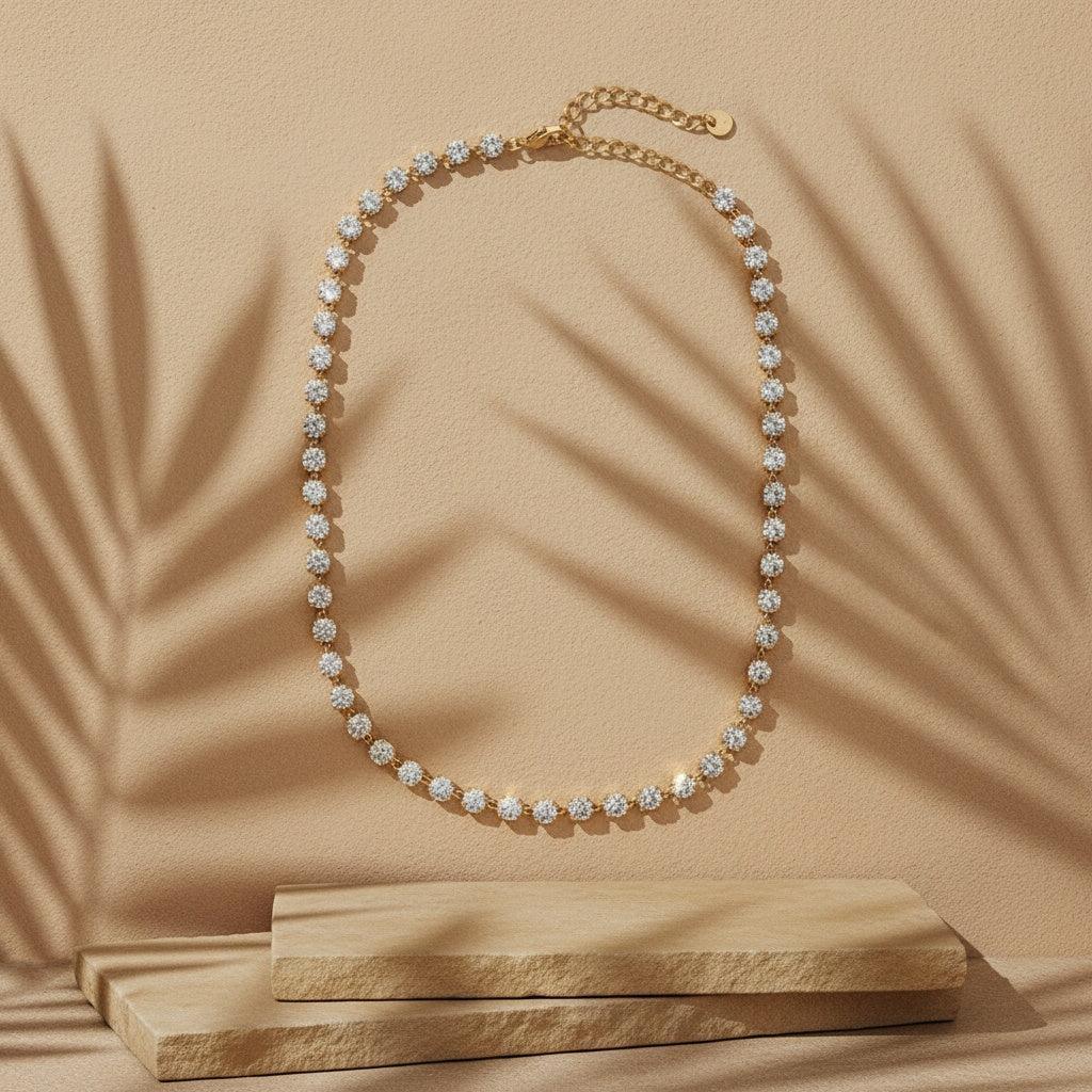"Solanoraine" 37cm5mm Diamond Dots Chain Edelstahl Halskette