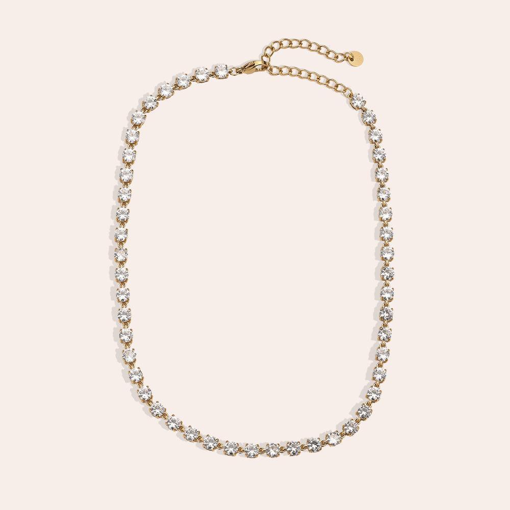 "Solanoraine" 37cm5mm Diamond Dots Chain Edelstahl Halskette-Goldharmonie