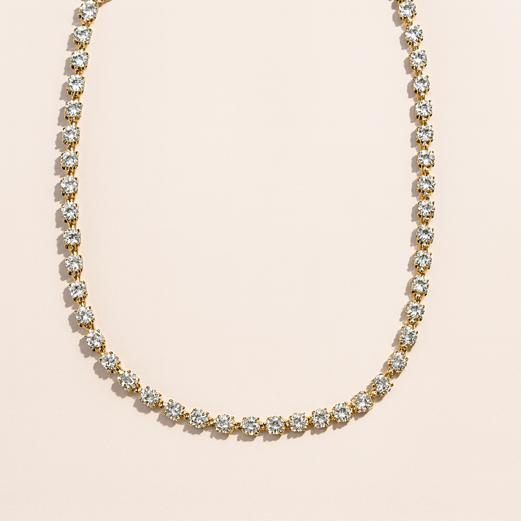 "Solanoraine" 37,5cm Diamond Dots Chain Edelstahl Halskette