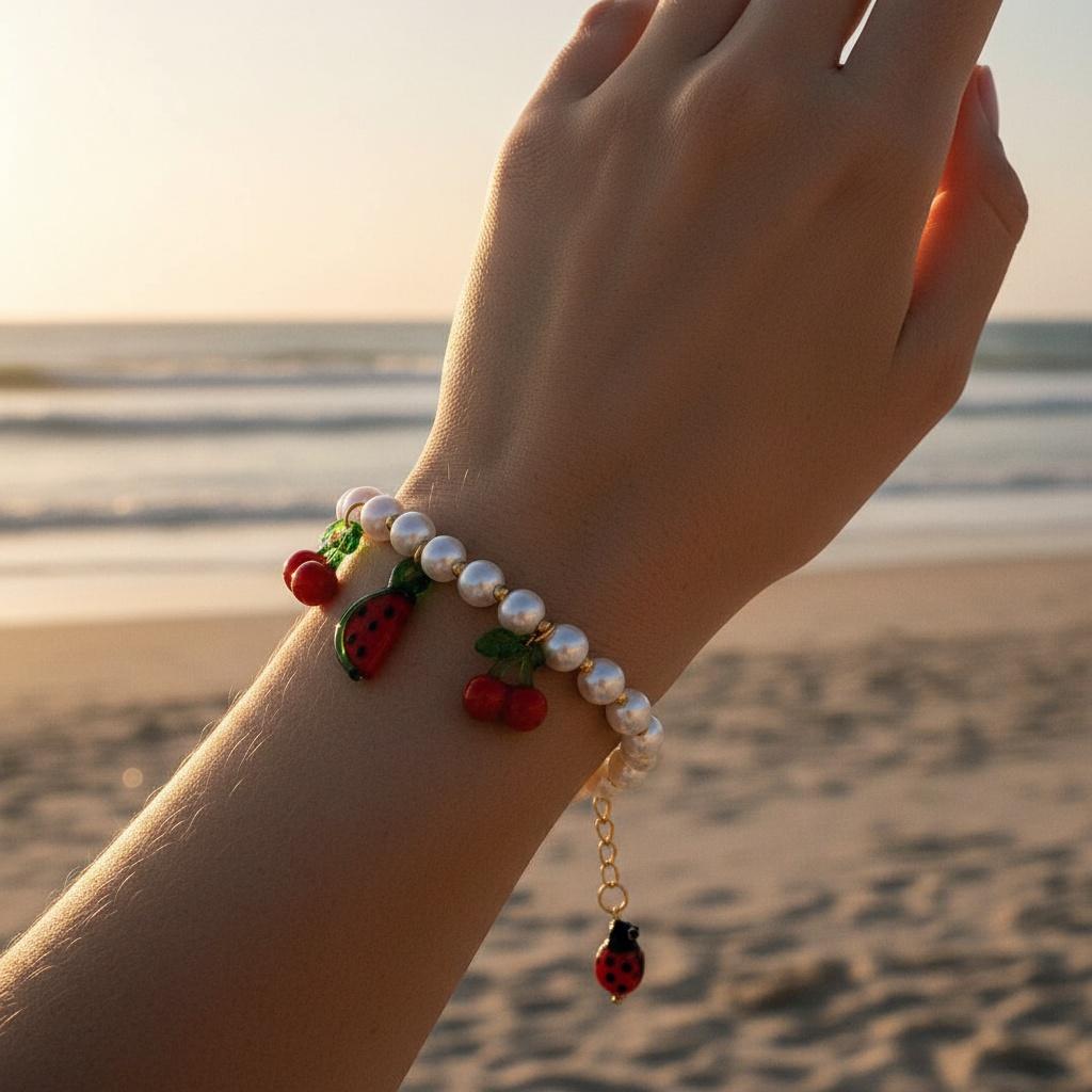„Solariva“ Fruit In Pearl Chain Armband