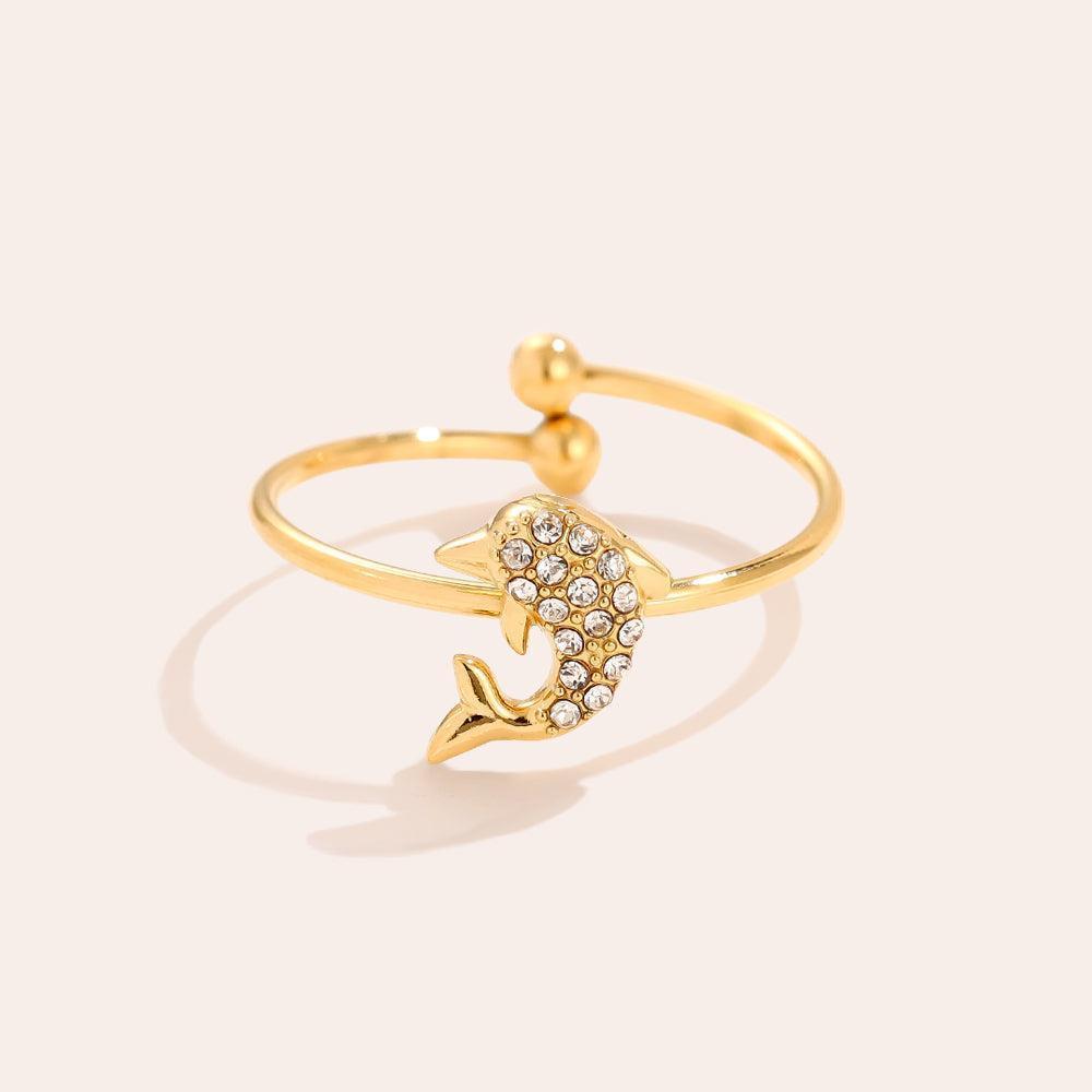 Solilara - Diamond Dolphin Ring-Goldharmonie