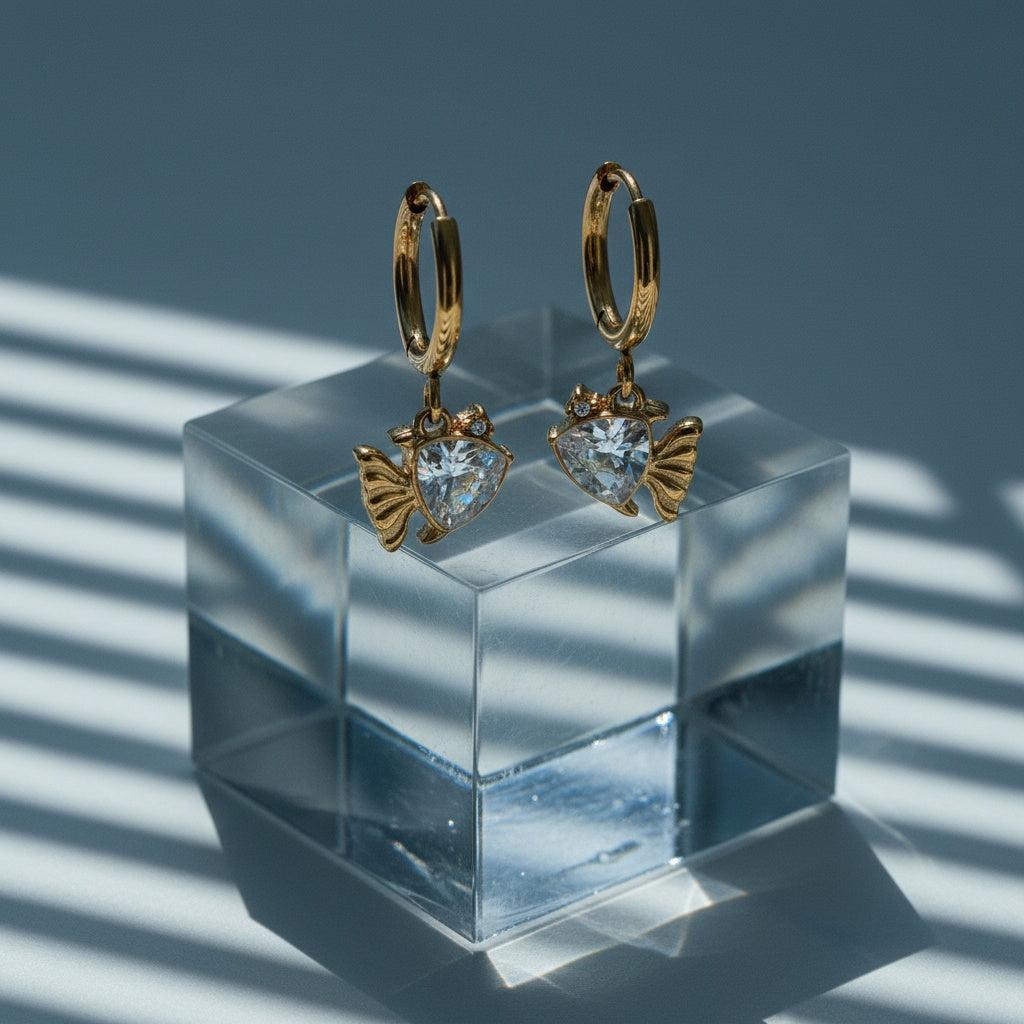 „Solivella“ Diamond Fish Ohrringe