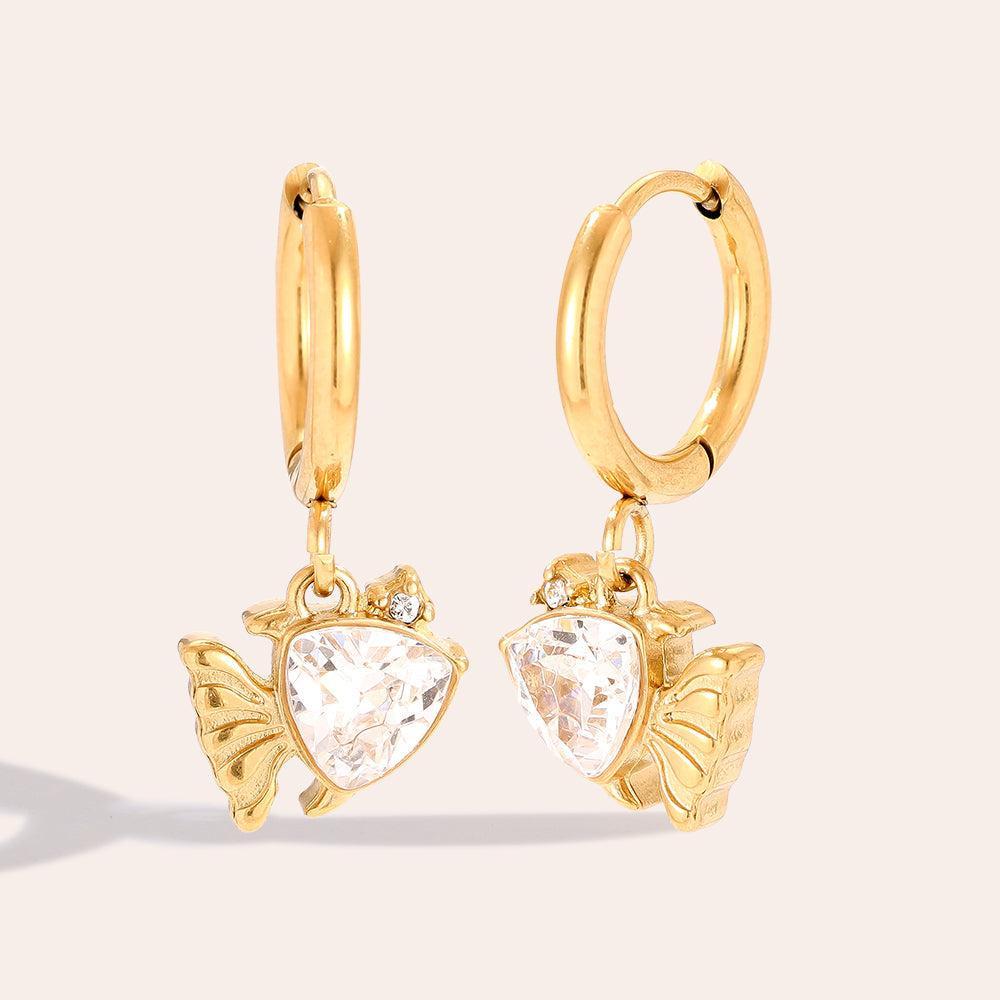 „Solivella“ Diamond Fish Ohrringe-Goldharmonie