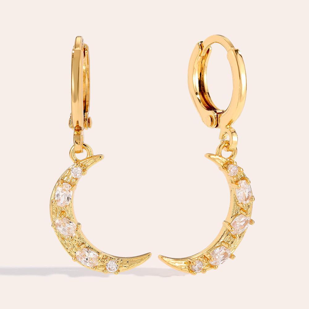 „Solivellaa“ Diamond Moon Vergoldete Ohrringe-Goldharmonie
