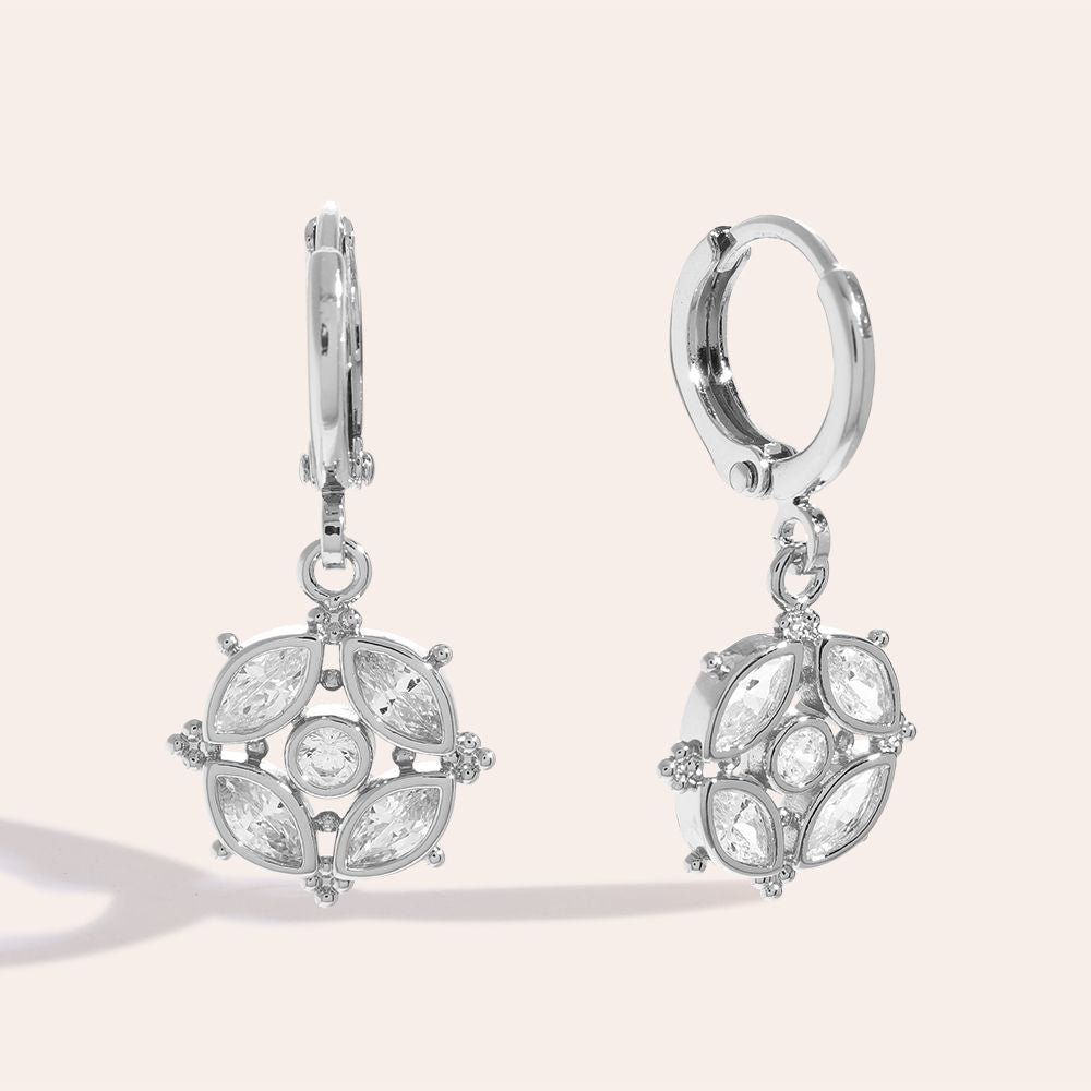 „Soliviva“ Diamonds Round Plate Vergoldete Ohrringe