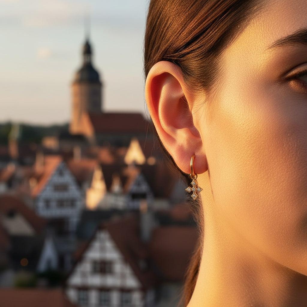 "Solmira" – Diamond Flower Edelstahl Ohrringe