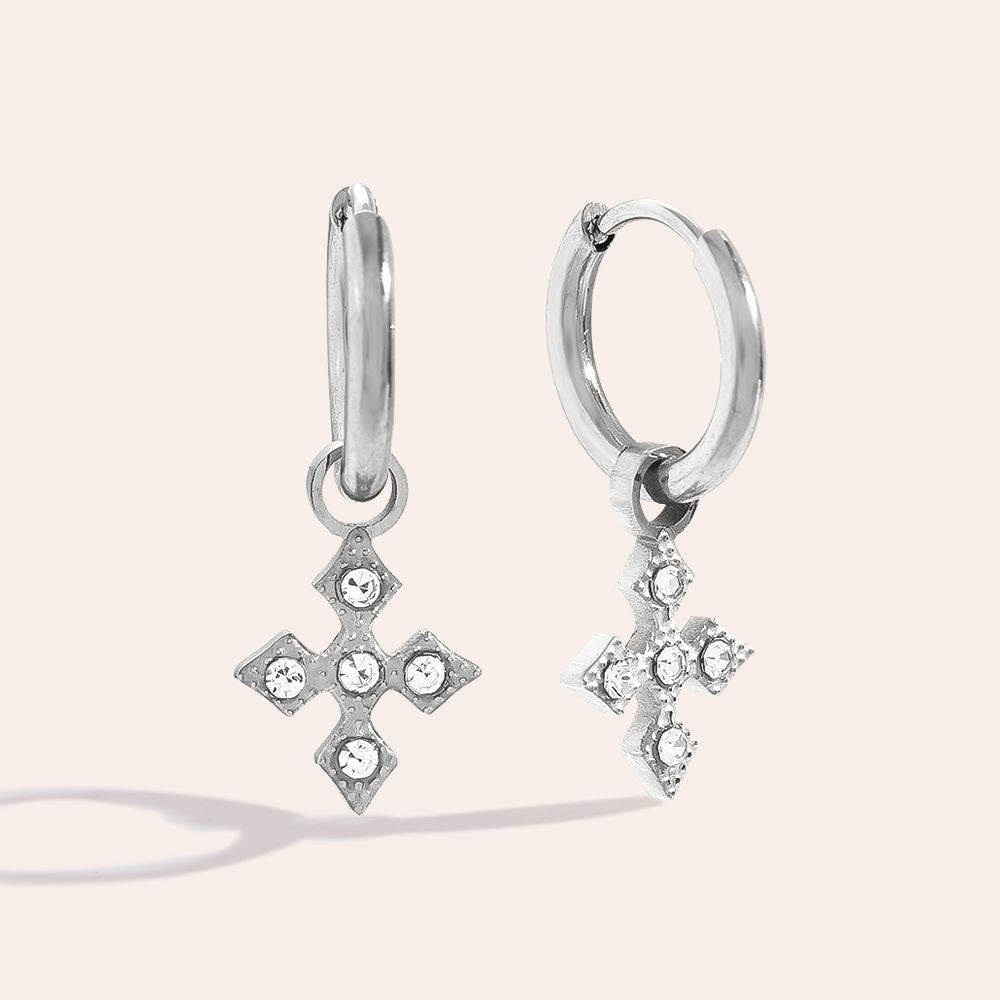 "Solmira" – Diamond Flower Edelstahl Ohrringe
