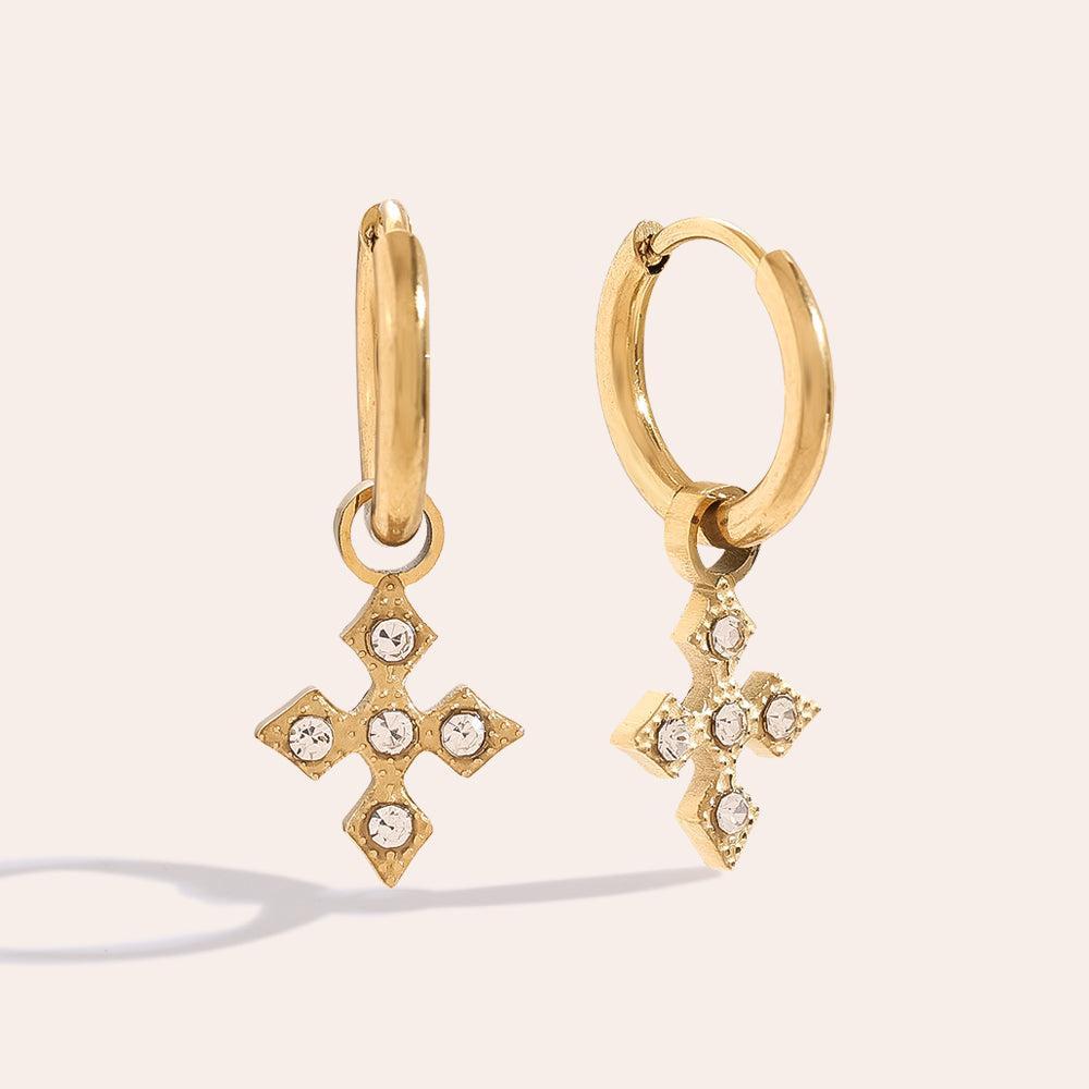 "Solmira" – Diamond Flower Edelstahl Ohrringe-Goldharmonie