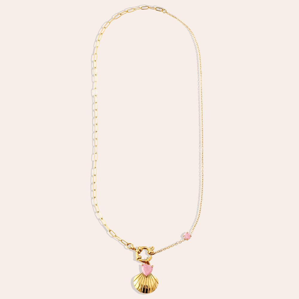 "Talielisya" Diamond Shell Edelstahl Halskette-Goldharmonie