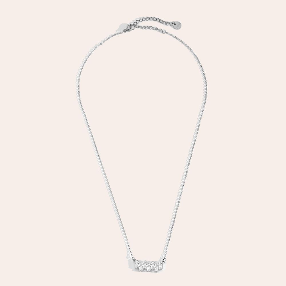 "Taliluna" Up And Down Diamonds Edelstahl Halskette