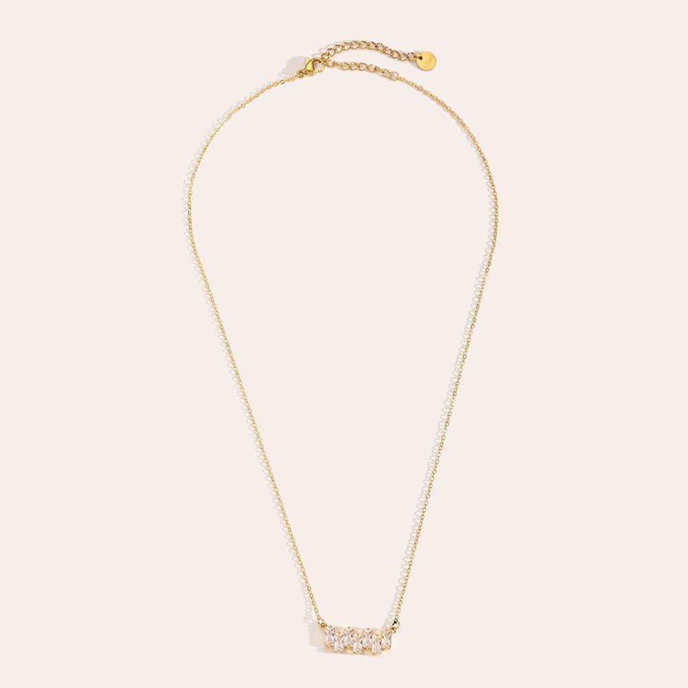 "Taliluna" Up And Down Diamonds Edelstahl Halskette-Goldharmonie