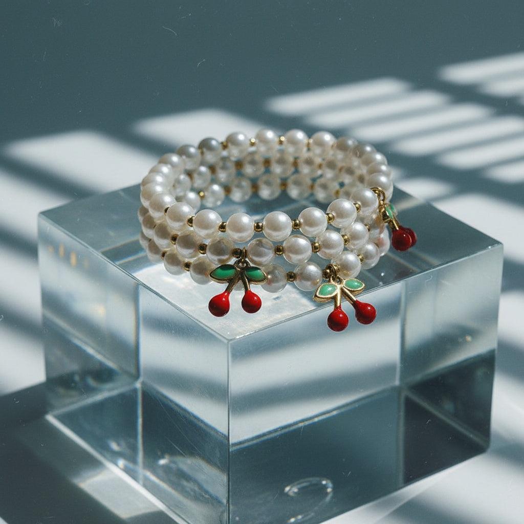 „Talinellaa“ 3er Cherry In Pearl Armband