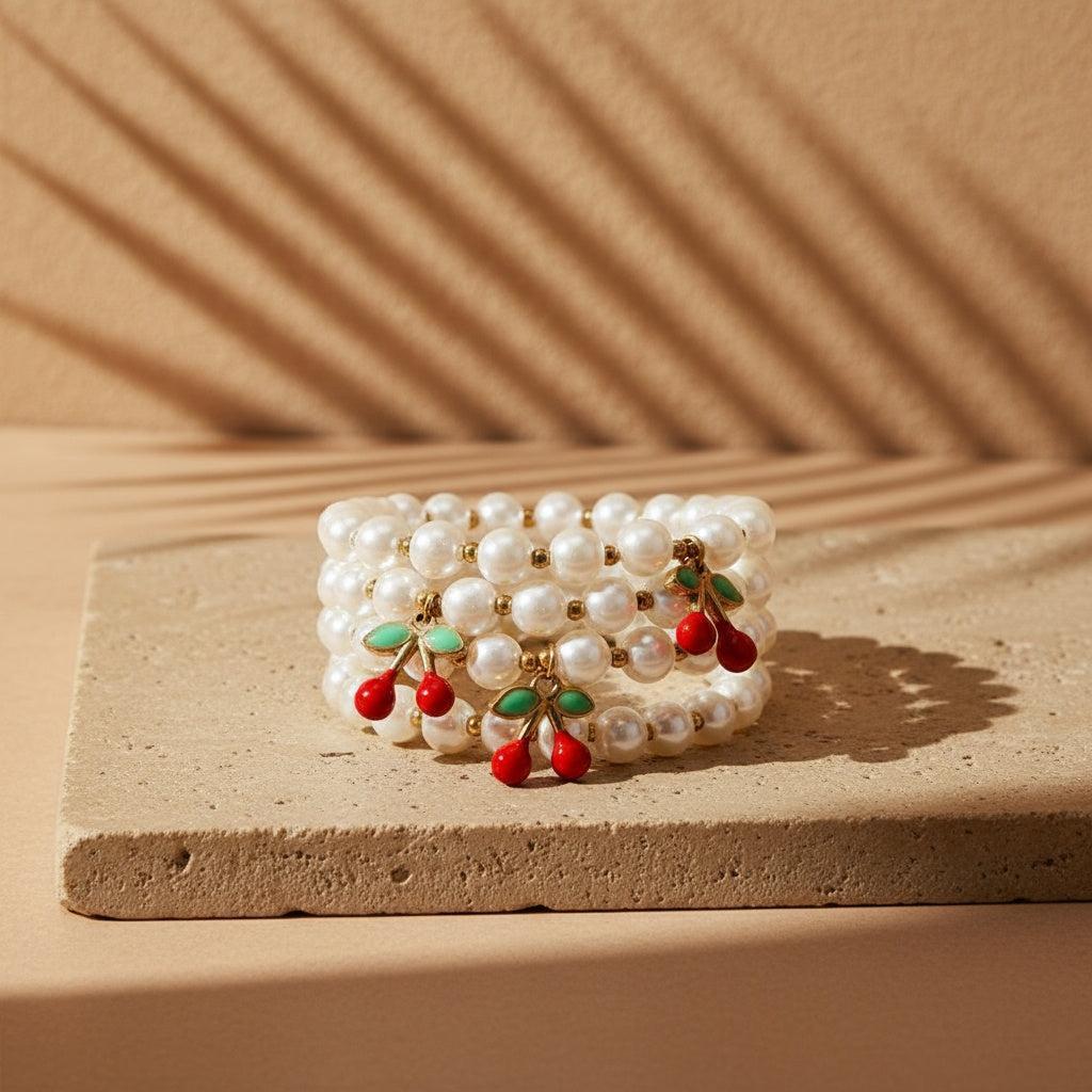 „Talinellaa“ 3er Cherry In Pearl Armband