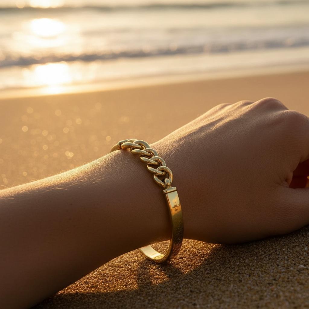 "Valoria" – Spangenarmband mit Kettenmuster und Steckverschluss