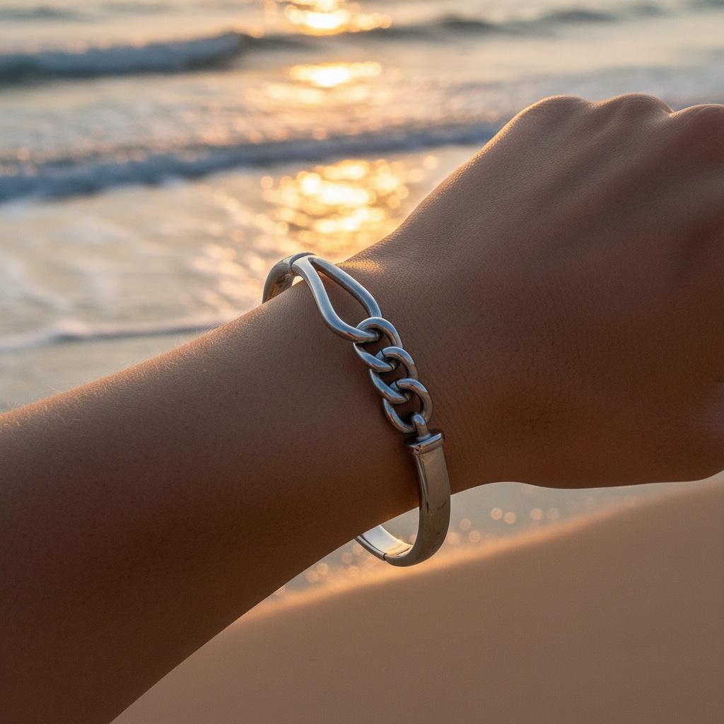 "Valoria" – Spangenarmband mit Kettenmuster und Steckverschluss