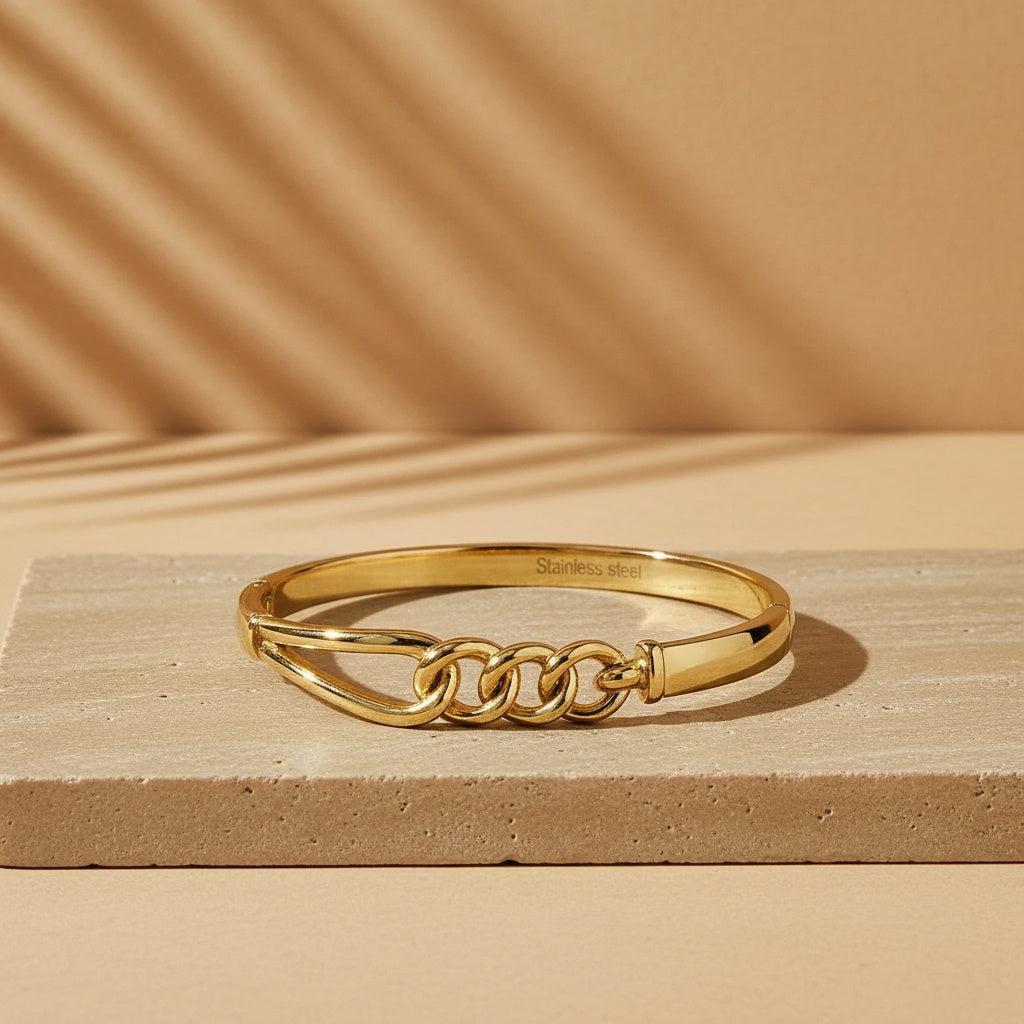 "Valoria" – Spangenarmband mit Kettenmuster und Steckverschluss