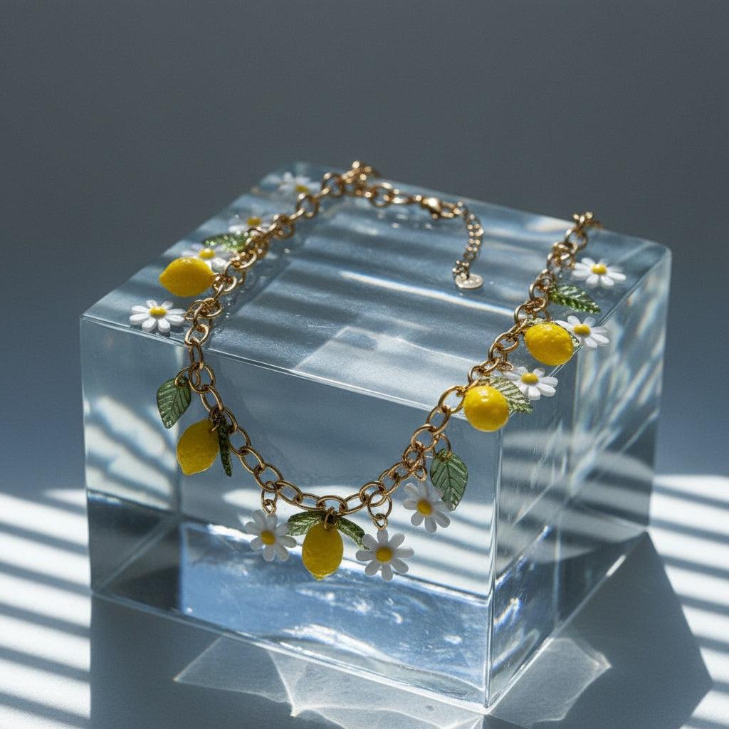 "Velalenina" Lemon Fun Edelstahl Halskette