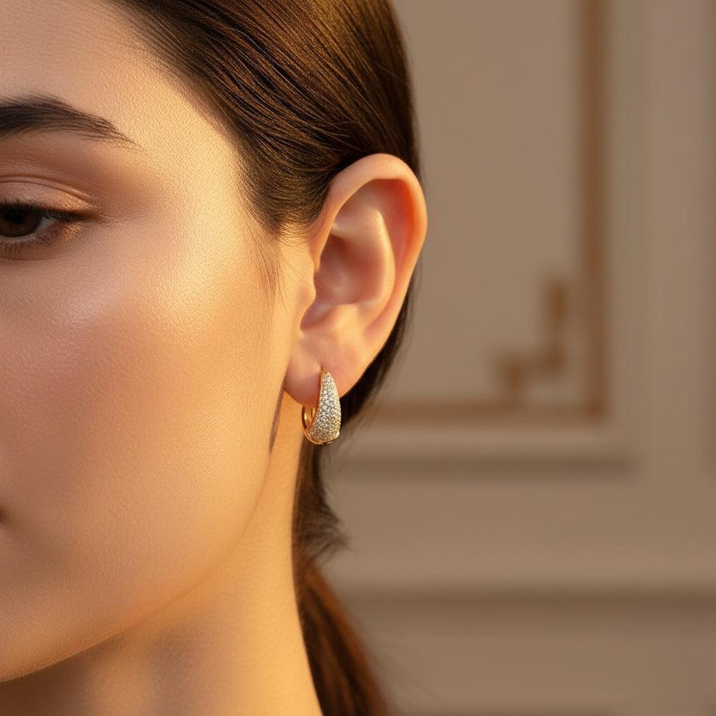 „Velaverae“ Diamond Drop Hoop Ohrringe