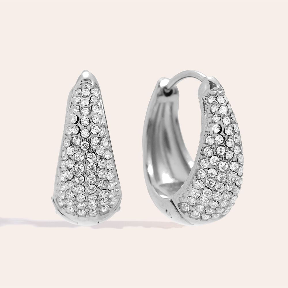 „Velaverae“ Diamond Drop Hoop Ohrringe
