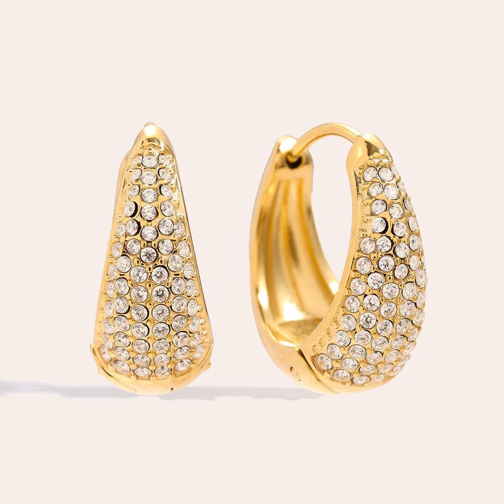 „Velaverae“ Diamond Drop Hoop Ohrringe-Goldharmonie