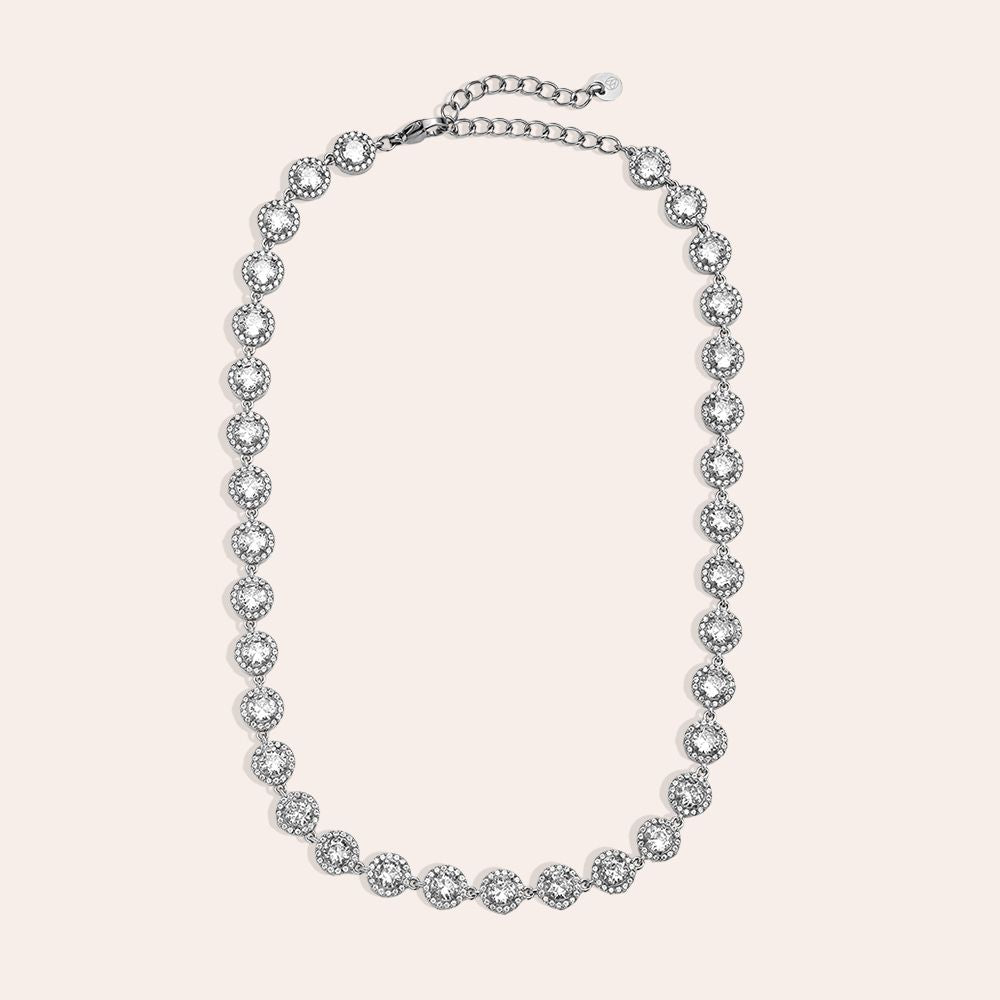 "Velayneora" Perfect Diamond Dots Chain Edelstahl Halskette