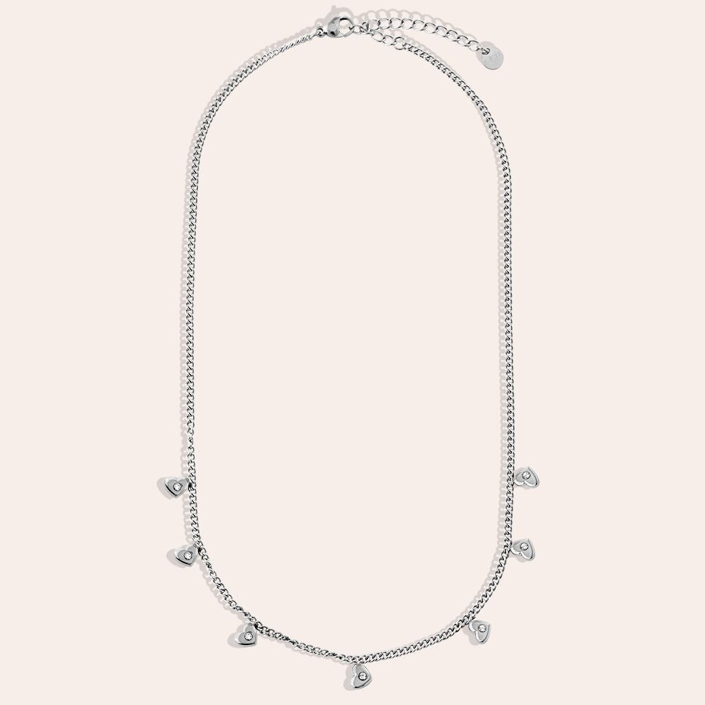 "Veyaelleya" Mini Hearts With Diamond Edelstahl Halskette