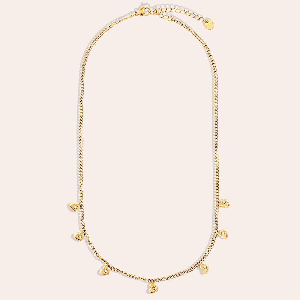 "Veyaelleya" Mini Hearts With Diamond Edelstahl Halskette-Goldharmonie