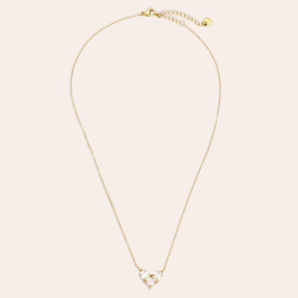"Virarayne" Nice Diamond Heart Edelstahl Halskette-Goldharmonie