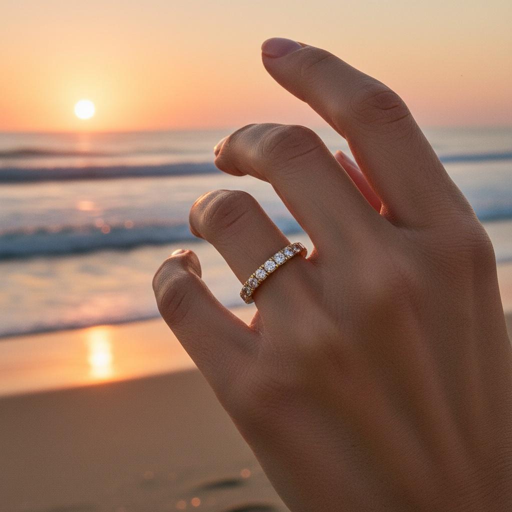 Vivarya - Goldfarbener Ring mit Similisteinbesatz