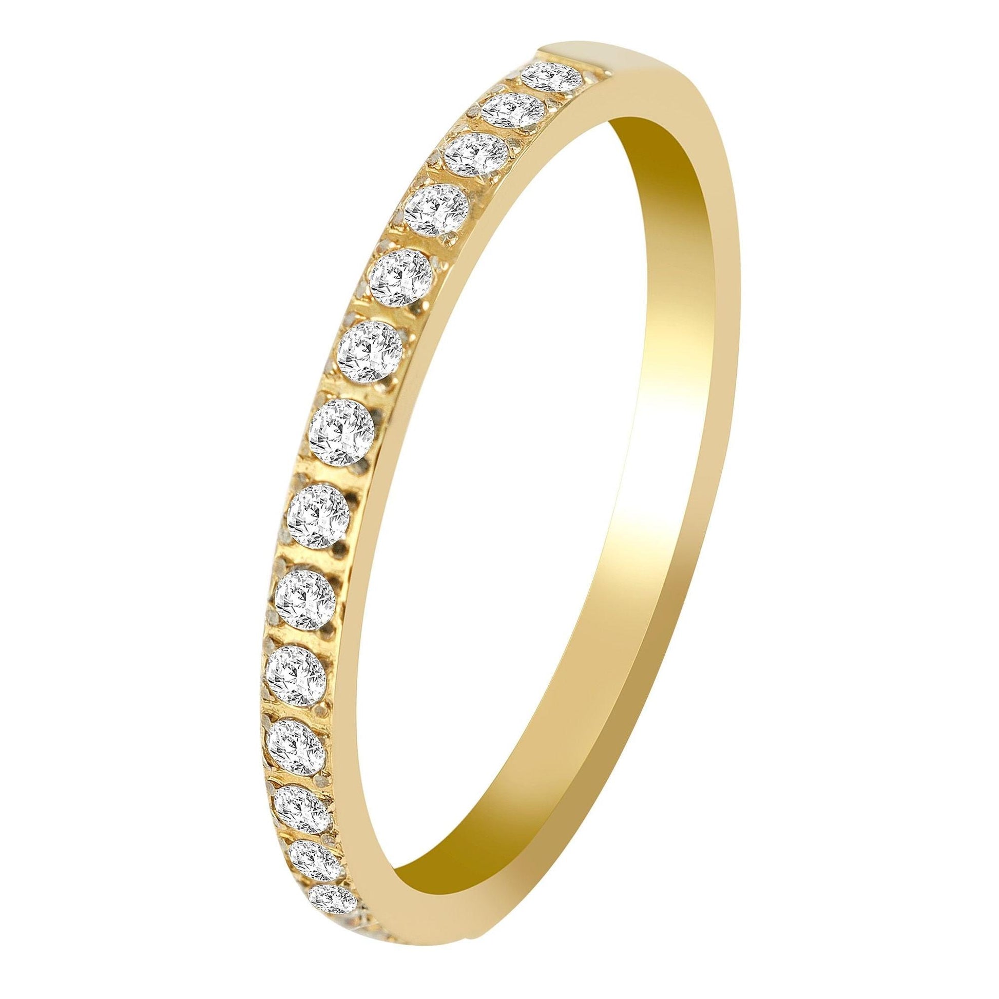 "Vivarya" – Goldfarbener Ring mit Similisteinbesatz
