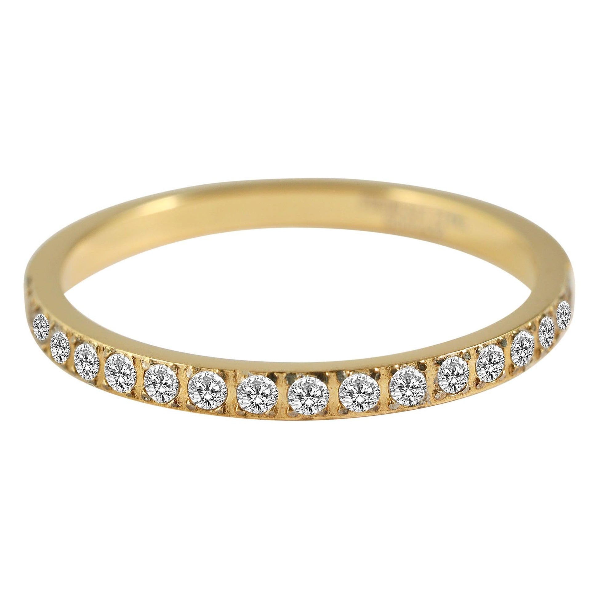 "Vivarya" – Goldfarbener Ring mit Similisteinbesatz