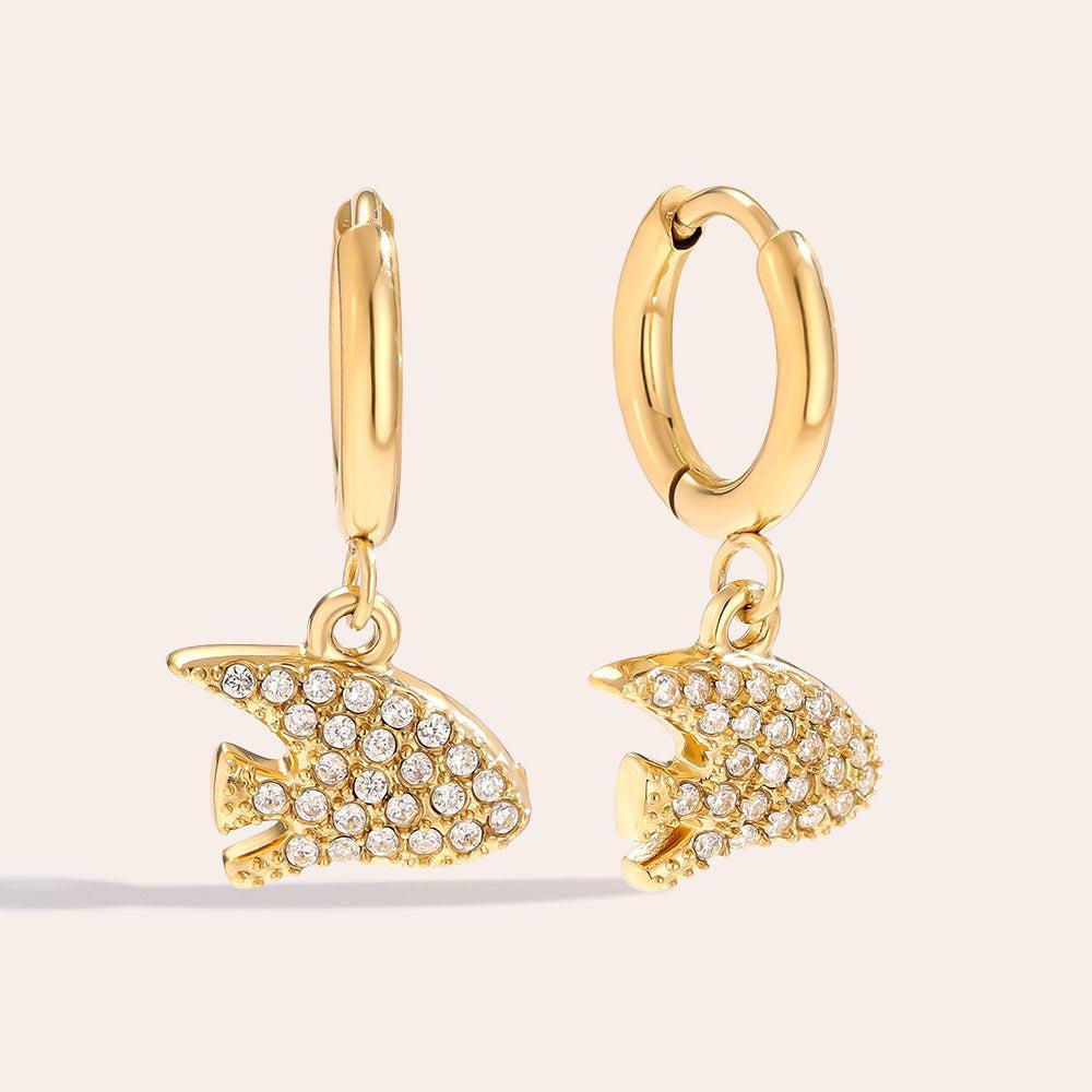 „Vivilina“ Diamond Fish Ohrringe-Goldharmonie