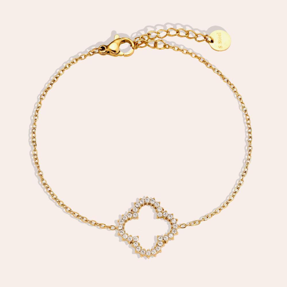 „Vivimira“ Diamond Lucky Flower Armband-Goldharmonie