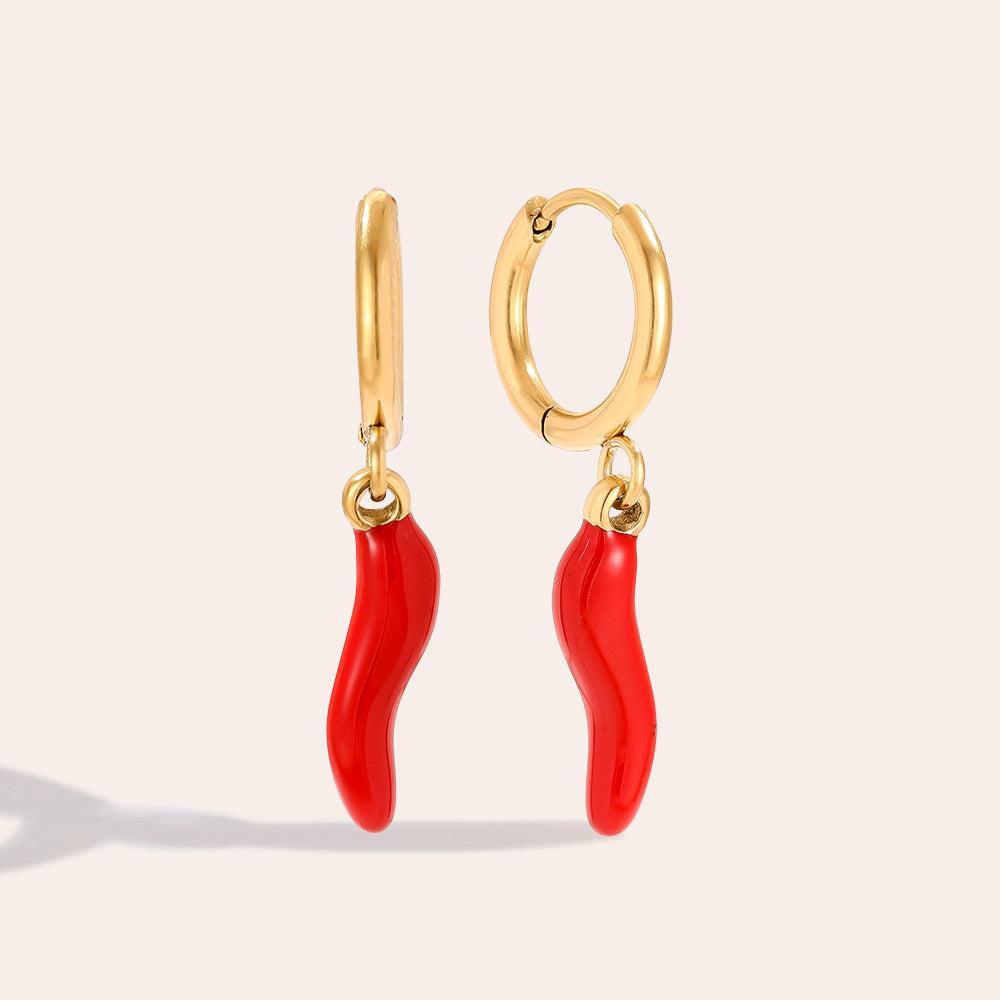 „Vivinaraa“ Red Pepper Ohrringe-Goldharmonie