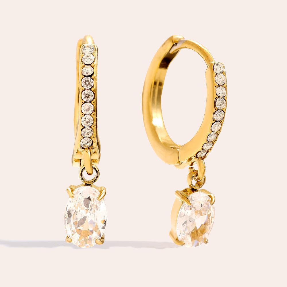 „Vivinarae“ Diamond Oval Ohrringe-Goldharmonie