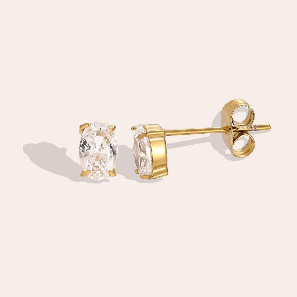 „Viviriva“ Single Oval Diamond Ohrringe-Goldharmonie