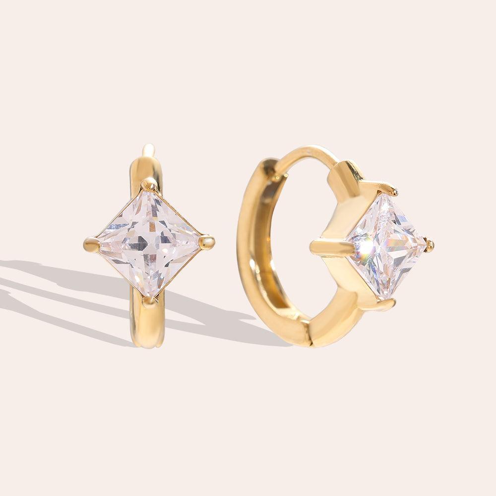 „Vivitara“ Diamond Cube Hoop Ohrringe-Goldharmonie