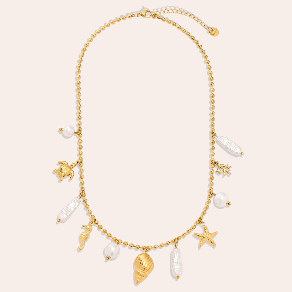 "Yaraessa" Ocean Time Edelstahl Halskette-Goldharmonie