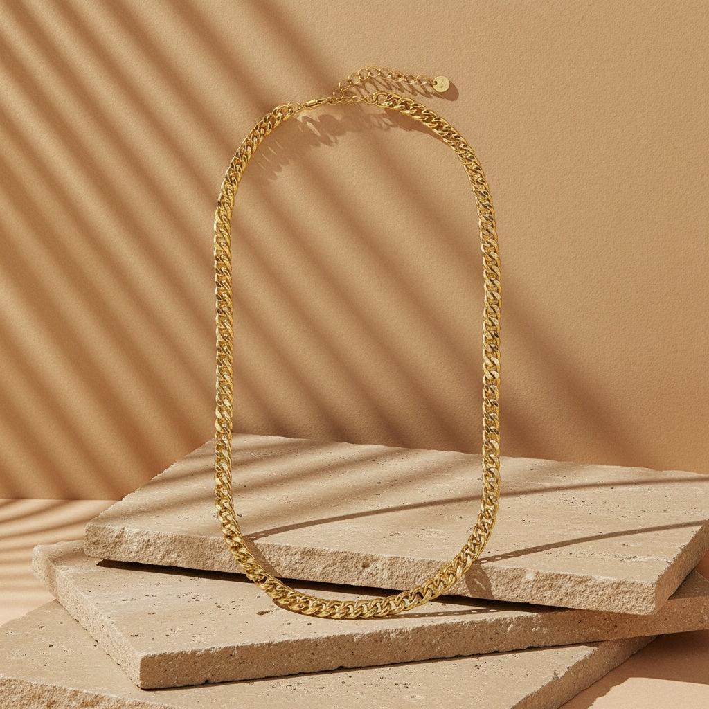 "Yaralenlyn" Chain Style Edelstahl Halskette 43cm