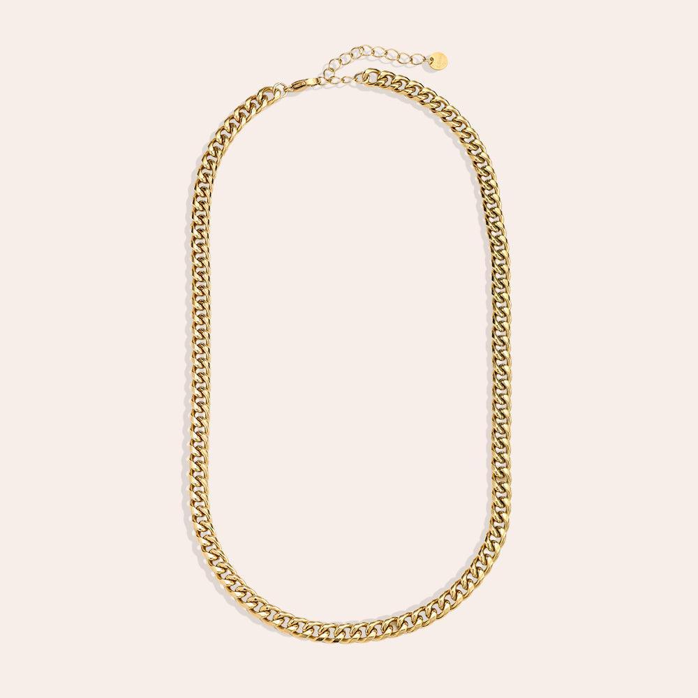 "Yaralenlyn" Chain Style Edelstahl Halskette 43cm-Goldharmonie