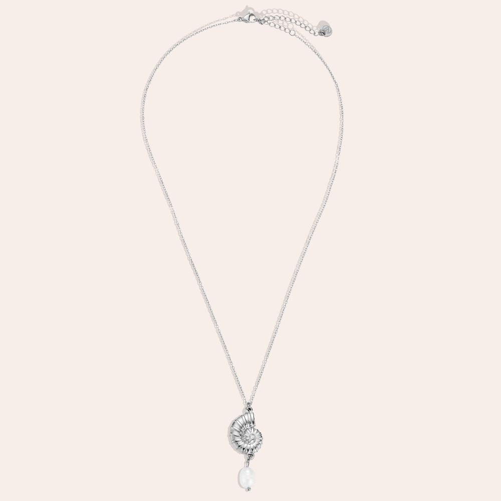"Zaravele" Snail With Pearl Edelstahl Halskette