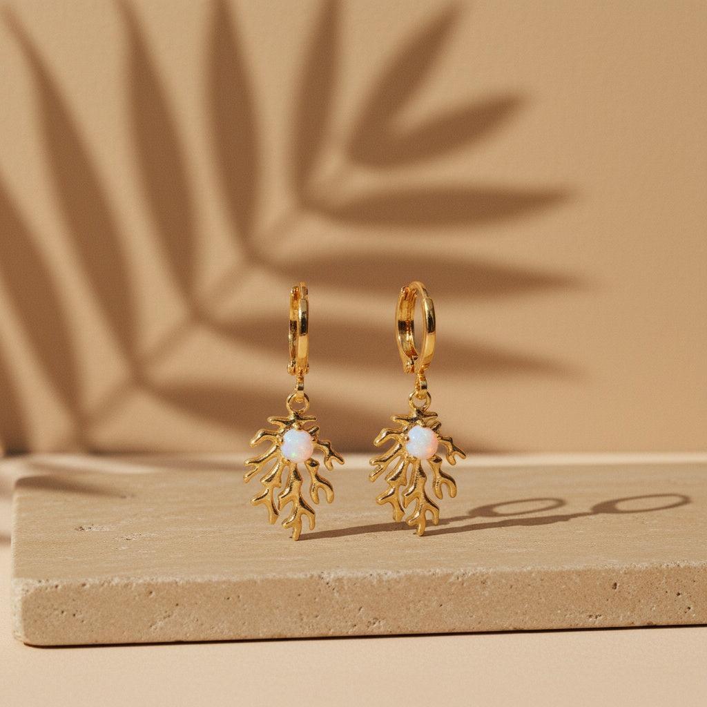 „Zelimira“ Coral And Natural Stone Ohrringe