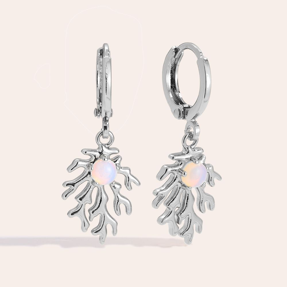„Zelimira“ Coral And Natural Stone Ohrringe