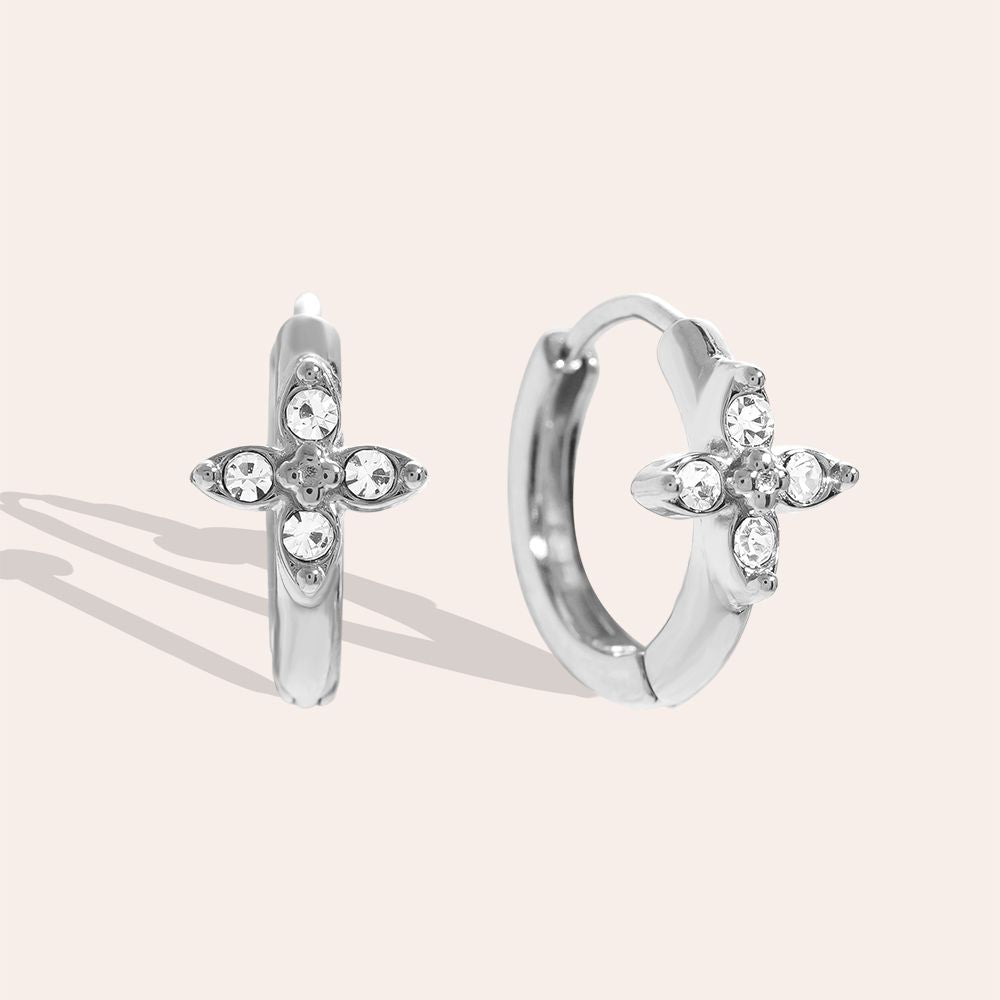 „Zelinella“ Simple Flower Diamond Ohrringe